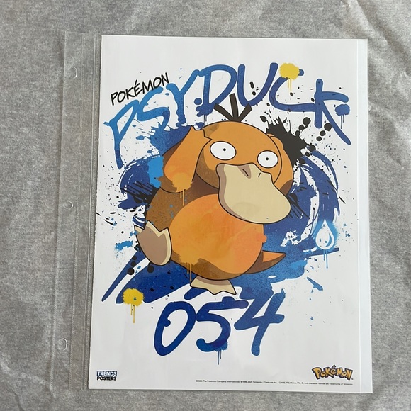 Pokemon Psyduck Ninetendo Full Art Posters Set of 2 8x11 in protective sleeve - Picture 12 of 12